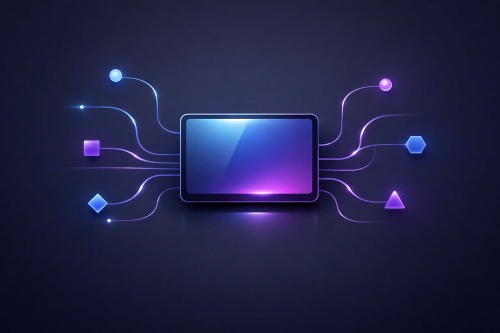 Abstract Data Pathways on Dark Neutral Background