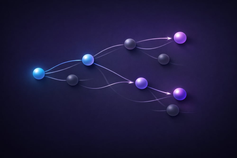 Clean Data Structure Visualization with Subtle Glows and Movement