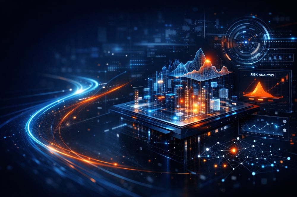 Create an image that shows a unified intelligence fabric that transforms lifecycle data into predictive decision systems This system unifies crosssyst-Feb-17-2026-10-12-54-3100-PM