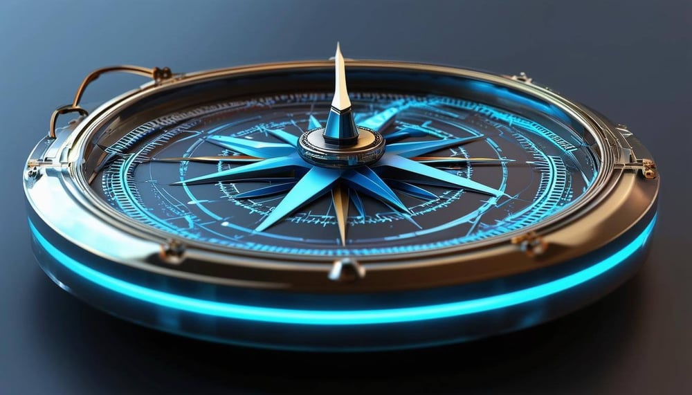 technological and futuristic compass